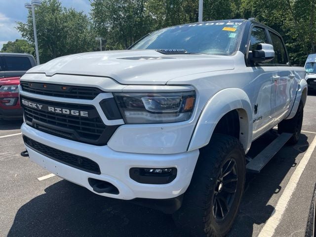 2022 RAM 1500 Laramie ROCKY RIDGE in Bright White Clearcoat — front three-quarter view