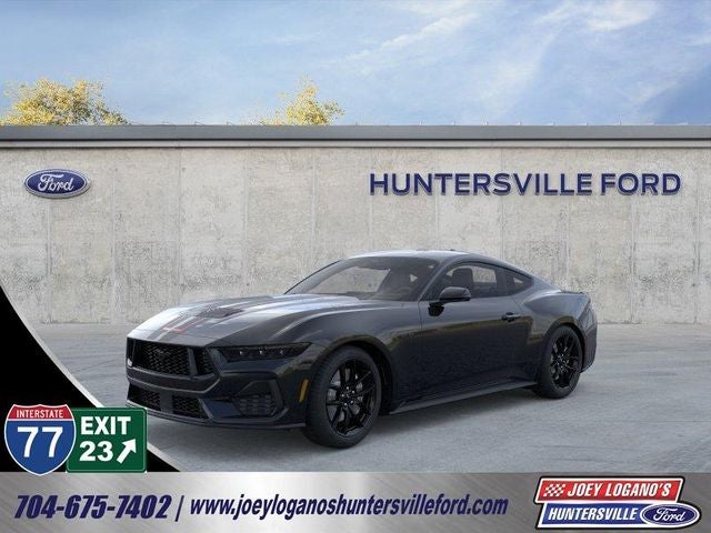 2026 Ford Mustang GT in Shadow Black — front three-quarter view