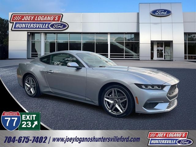 2024 Ford Mustang EcoBoost in Iconic Silver Metallic — front three-quarter view