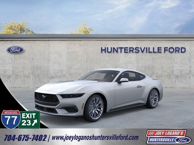 2026 Ford Mustang EcoBoost Premium in Iconic Silver Metallic — front three-quarter view
