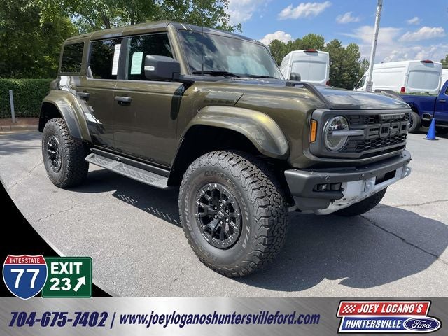 2026 Ford Bronco Raptor in Shelter Green Metallic — front three-quarter view