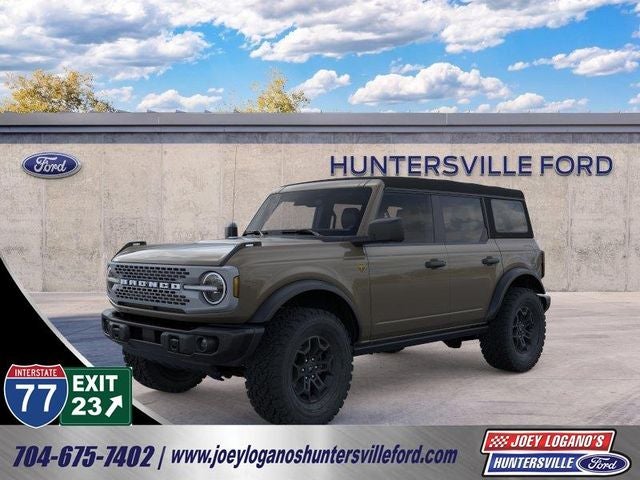 2026 Ford Bronco Badlands in Marsh Gray — front three-quarter view