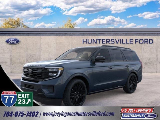 2026 Ford Expedition Platinum in Stone Blue Metallic — front three-quarter view