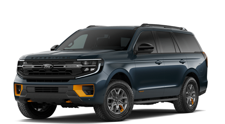 2026 Ford Expedition Tremor in Stone Blue Metallic — front three-quarter view