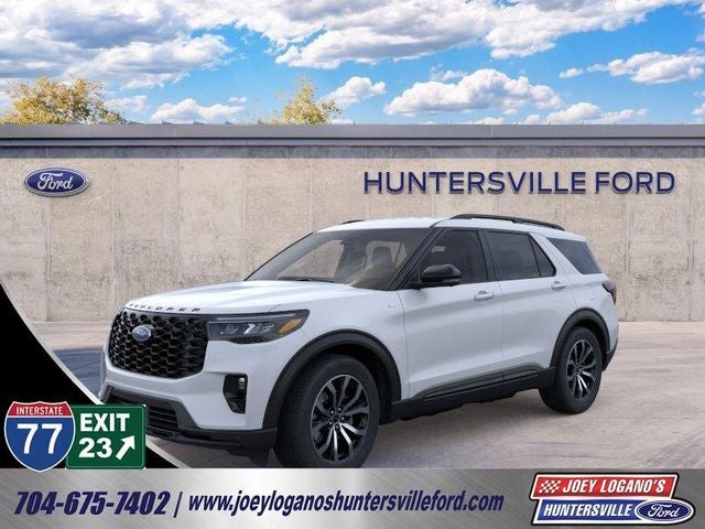 2026 Ford Explorer ST-Line in Space White Metallic — front three-quarter view
