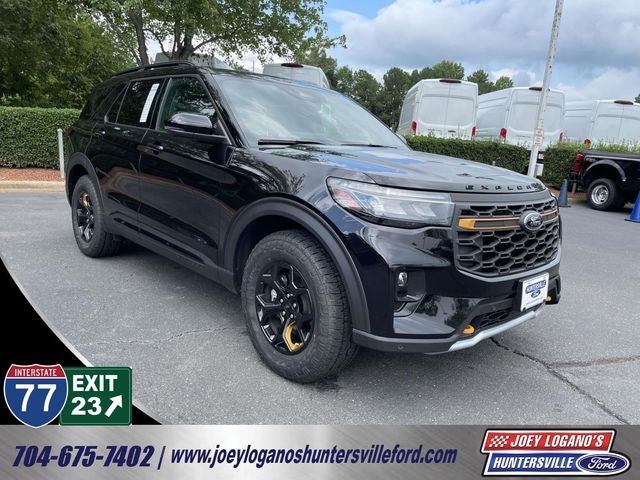 2026 Ford Explorer Tremor in Agate Black Metallic — front three-quarter view