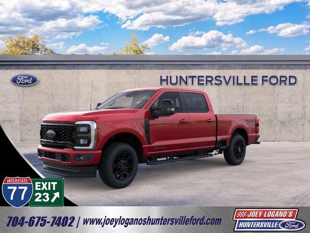 2026 Ford F-250SD Lariat in Ruby Red Metallic Tinted Clearcoat — front three-quarter view