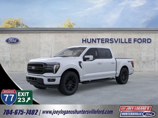 2026 Ford F-150 Lariat in Oxford White — front three-quarter view