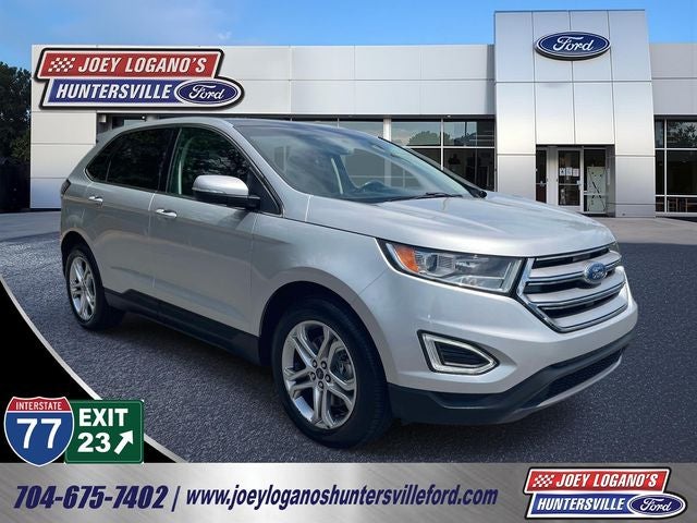2018 Ford Edge Titanium in Ingot Silver Metallic — front three-quarter view