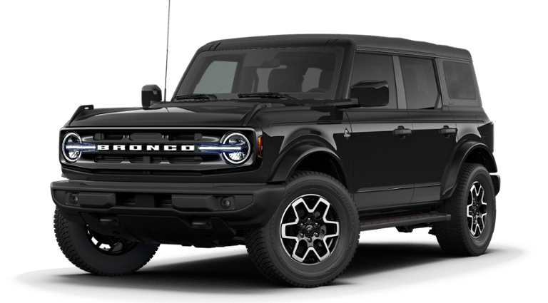 2026 Ford Bronco Outer Banks in Shadow Black — front three-quarter view