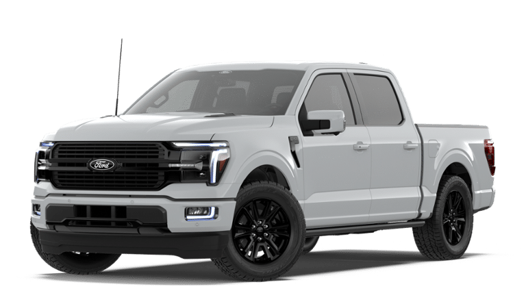 2026 Ford F-150 Platinum in Avalanche — front three-quarter view