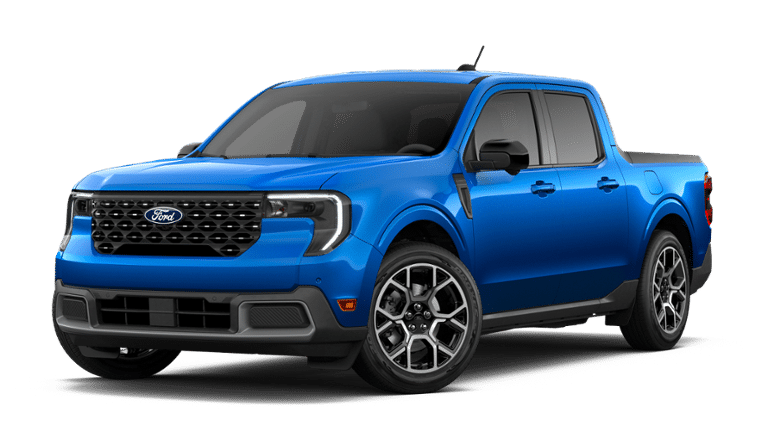 2026 Ford Maverick Lariat in Velocity Blue — front three-quarter view